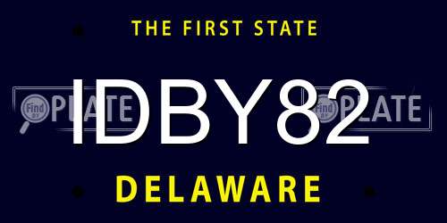 IDBY82 Delaware License Plate