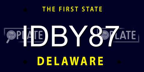 IDBY87 Delaware License Plate
