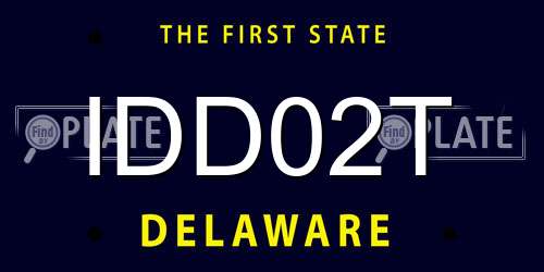IDD02T Delaware License Plate