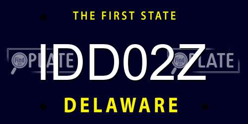 IDD02Z Delaware License Plate
