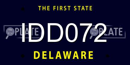 IDD072 Delaware License Plate