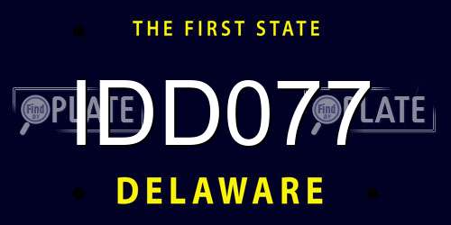 IDD077 Delaware License Plate