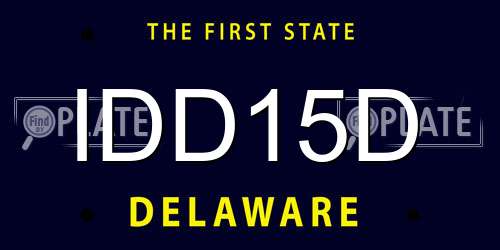 IDD15D Delaware License Plate