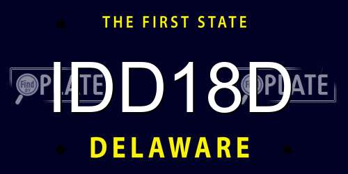IDD18D Delaware License Plate