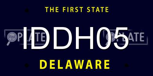 IDDH05 Delaware License Plate