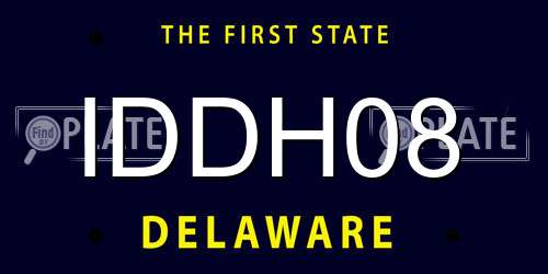 IDDH08 Delaware License Plate
