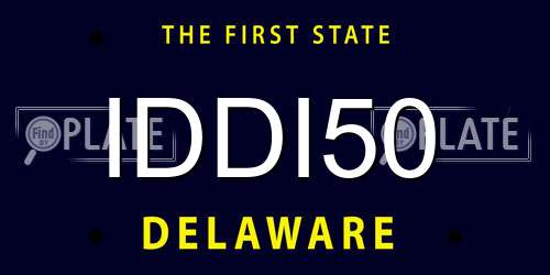 IDDI50 Delaware License Plate