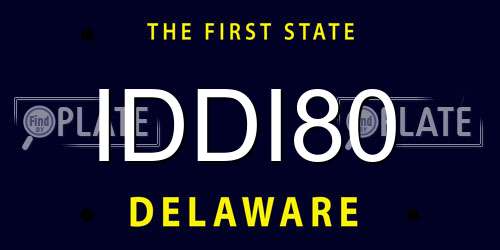IDDI80 Delaware License Plate