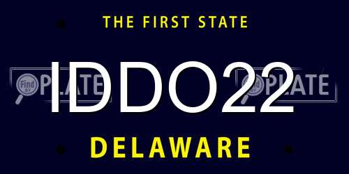 IDDO22 Delaware License Plate