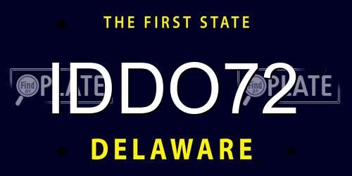 IDDO72 Delaware License Plate