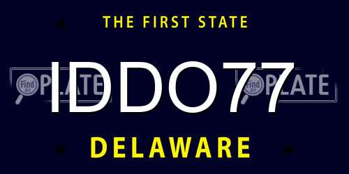 IDDO77 Delaware License Plate
