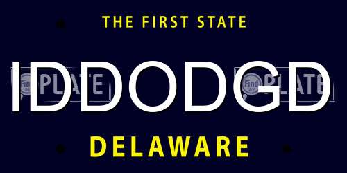 IDDODGD Delaware License Plate