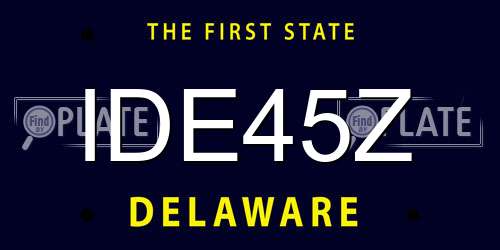 IDE45Z Delaware License Plate
