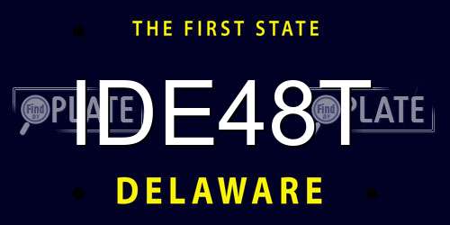 IDE48T Delaware License Plate
