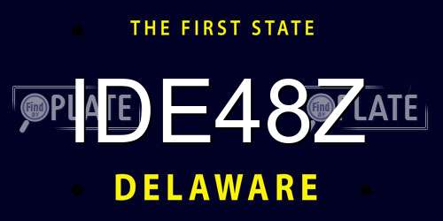 IDE48Z Delaware License Plate