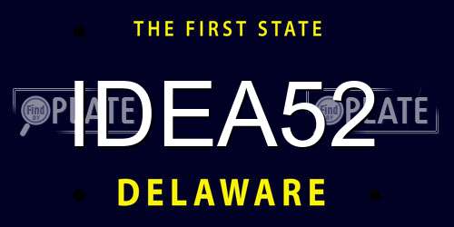 IDEA52 Delaware License Plate
