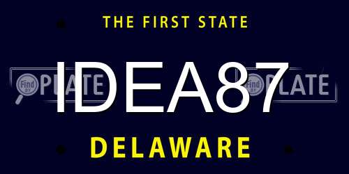IDEA87 Delaware License Plate