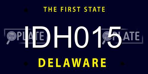 IDH015 Delaware License Plate