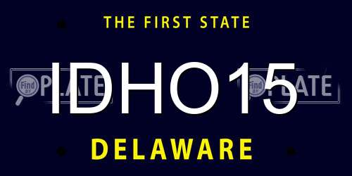 IDHO15 Delaware License Plate