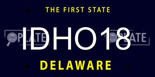 IDHO18 Delaware License Plate