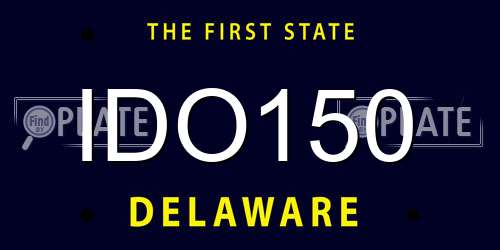 IDO150 Delaware License Plate
