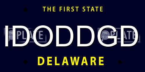 IDODDGD Delaware License Plate