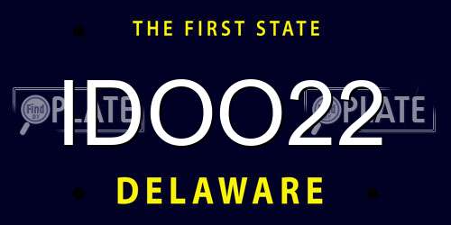 IDOO22 Delaware License Plate