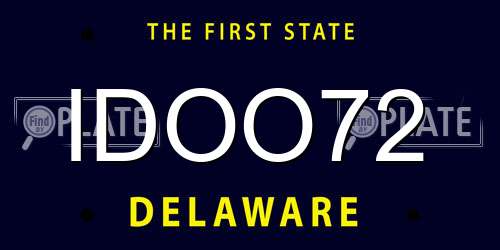 IDOO72 Delaware License Plate