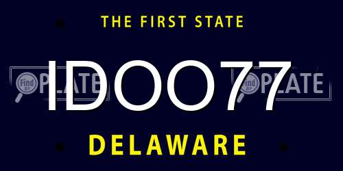 IDOO77 Delaware License Plate