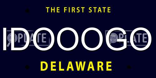 IDOOOGO Delaware License Plate