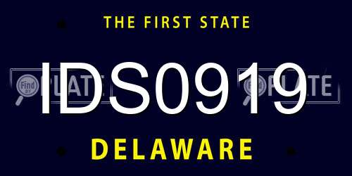 IDS0919 Delaware License Plate