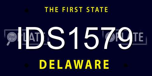 IDS1579 Delaware License Plate