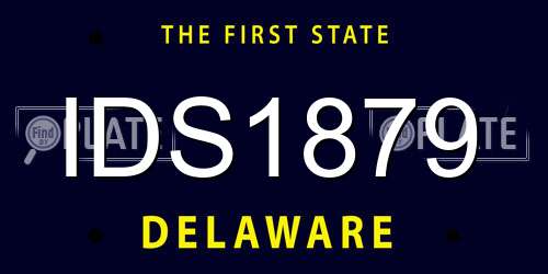 IDS1879 Delaware License Plate