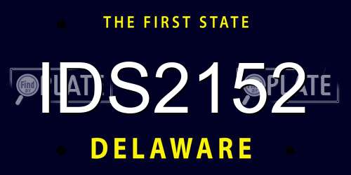 IDS2152 Delaware License Plate