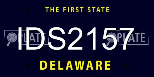 IDS2157 Delaware License Plate