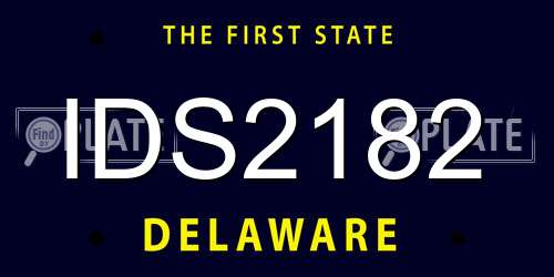 IDS2182 Delaware License Plate