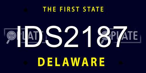 IDS2187 Delaware License Plate