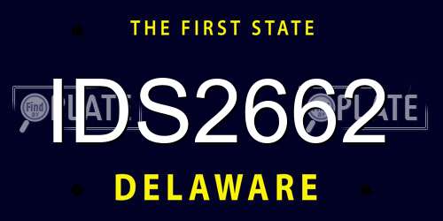 IDS2662 Delaware License Plate
