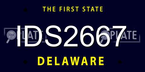 IDS2667 Delaware License Plate