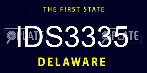 IDS3335 Delaware License Plate