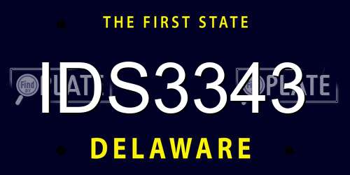 IDS3343 Delaware License Plate