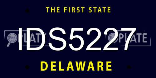 IDS5227 Delaware License Plate