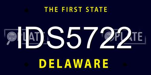 IDS5722 Delaware License Plate