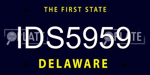 IDS5959 Delaware License Plate