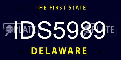 IDS5989 Delaware License Plate