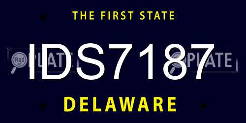 IDS7187 Delaware License Plate