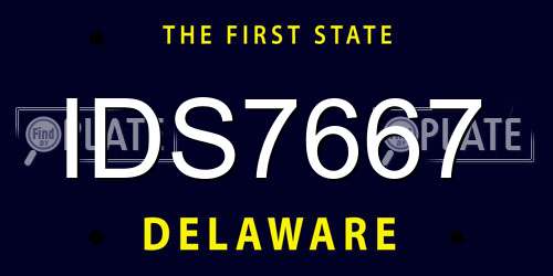 IDS7667 Delaware License Plate