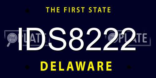 IDS8222 Delaware License Plate