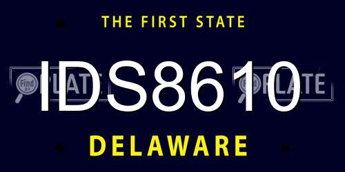 IDS8610 Delaware License Plate