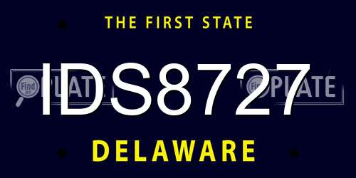IDS8727 Delaware License Plate